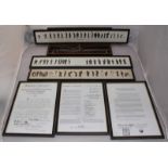 A boxed black lacquered navigational sliding rule and pair of dividers in wooden box, together