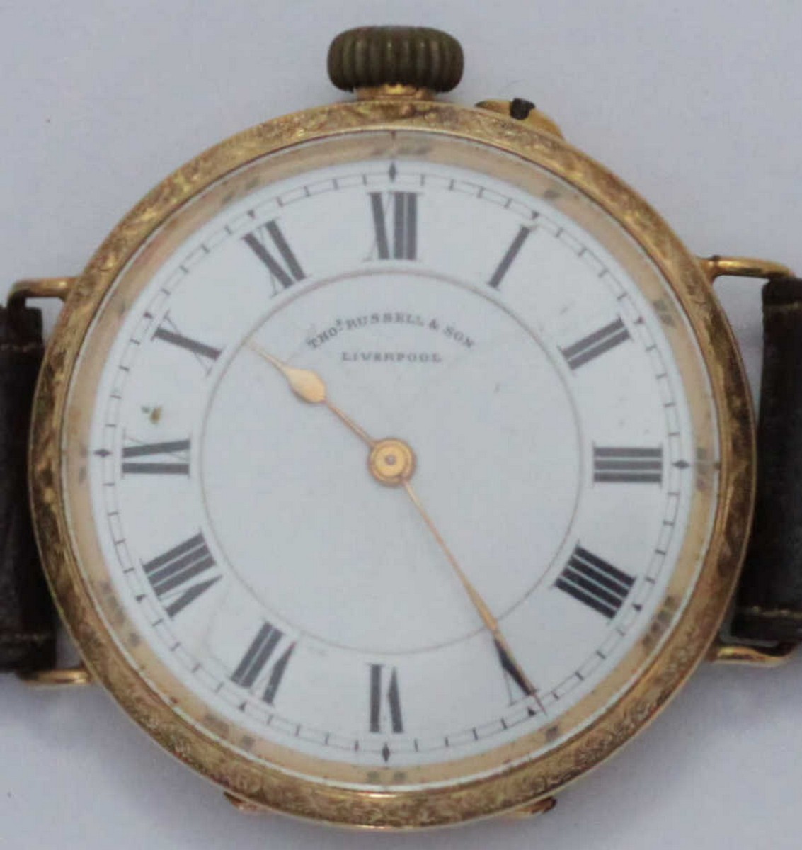 An 18ct gold cased wristwatch, possibly converted from a pocket watch with movement and face - Image 2 of 2