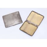 Two various silver cigarette cases, one by the Goldsmiths and Silversmiths co. ltd. Gross weight