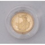 A 1994 Britannia gold proof £10 coin, Britannia standing, 903/1000, 1/10 oz, in original case with