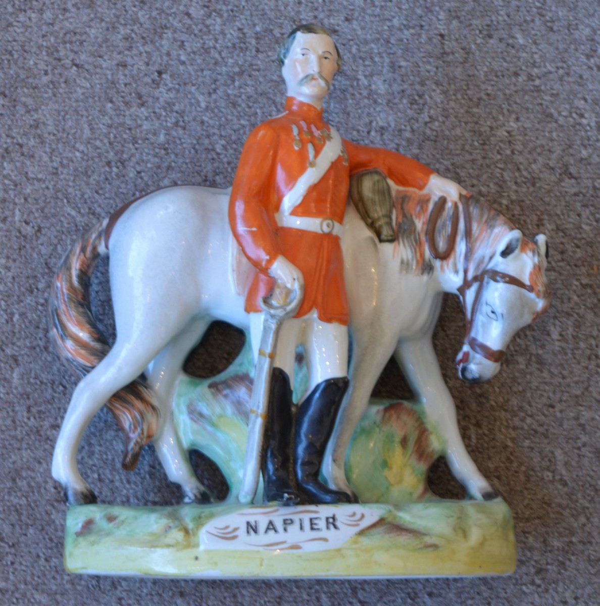 A Victorian Staffordshire figure of Field Marshal Robert Cornelius Napier (1810-1890) standing