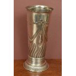 An art nouveau silver vase of tapering form, London, 1895, maker's mark of Charles Stuart Harris,