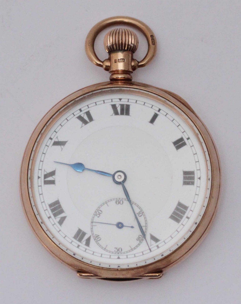 A 9ct gold pocket watch with seconds sub-dial, hallmarked Birmingham, case stamped 'Dennison Watch