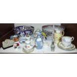 SECTION 1. An assortment of mixed ceramics including a Royal Worcester blush ivory jug, a