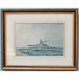 Cdr. Eric Erskine Campbell Tufnell RN (1888-1978), H.M.S. Royal Sovereign at sea, signed 'E.