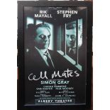 Cell Mates stage play poster from 1995 staring Rik Mayall and Stephen Fry, who famously walked out