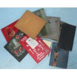 Ten various empty vintage postcard albums, mostly early 20th century