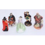 Five assorted Royal Doulton miniature figures comprising of 'Guy Fawkes HN3271,' 'Town Crier