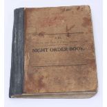 An interesting WW1 hand-written OFFICIAL 'Night Order Book' for the Lord Nelson Class Pre-