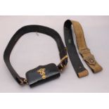 A WW1 Officers belt with pouch and a Grenadiers's belt (2)