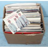 A collection of assorted vinyl records including The Beatles 'White Album', 'Magical Mystery Tour'