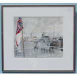 Neville Dutton (Contemporary) 'HMS Chiddingfold from HMS Duncan' #2 in the Portsmouth Dockyard