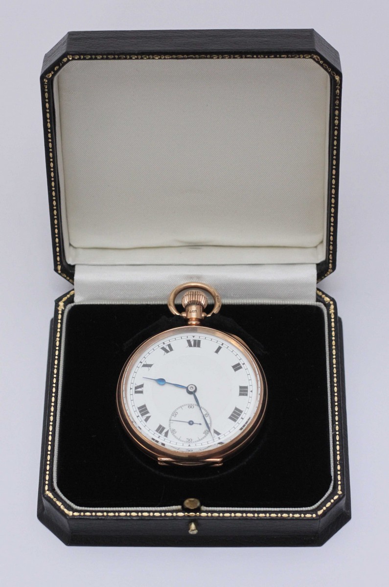 A 9ct gold pocket watch with seconds sub-dial, hallmarked Birmingham, case stamped 'Dennison Watch - Image 5 of 6