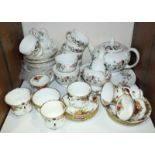 SECTION 27. A Royal Albert 'Old Country Roses' pattern part tea set, comprising of cups and saucers,