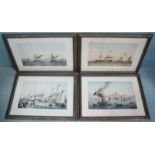 A set of four framed colour lithographs after Max Beeger, entitled 'L'Affaire d'Orient, 1854'