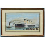 After S.W. Fisher, 'Titanic, The Maiden Voyage,' signed in pencil by the artist and also signed by