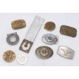Ten various metal belt-buckles including BSA, Smith & Wesson, Levi Strauss etc,