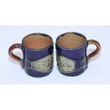 A pair of Royal Doulton miniature stoneware rum mugs commemorating Admiral Lord Nelson