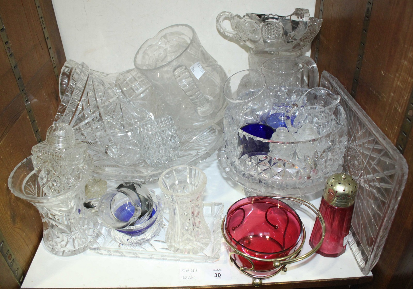 SECTION 30. A quantity of cut glass and cranberry glass etc