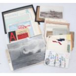 A collection of loose postcards, Christmas cards and related ephemera of WWII naval interest,