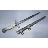 A WWII German LuftWaffe Officer's 2nd patter dress dagger, with 10" double edged blade, cross