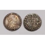 A George III Silver Shilling, 1787, (VF+), together with a Queen Elizabeth I Silver Shilling,