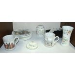 SECTION 13. Eight assorted Wedgwood plates, four Minton 'Haddon Hall' items and two Denby mugs etc.