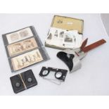 Three various Stereoscopic Viewers with photographic viewing slides, including Chinese, Japanese,