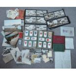An old album of cigarette cards, together with a quantity of loose cigarette cards, concertina