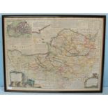 After Robert Morden, A hand-coloured map of Westmorland, 38x43cm, together with 'A New and Correct