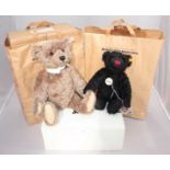 Two Steiff British Collectors 2004 Teddy Bears, black mohair, yellow tag nos 005985 and 005992, both