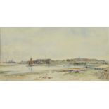 Frank Watson Wood (1862-1953), HMS Excellent, Portsmouth, watercolour, signed, inscribed and dated