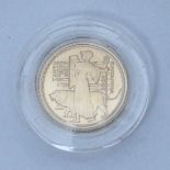 A 2001 Britannia 22ct gold proof £10 coin, Britannia with lion, 597/3,500, 1/10 oz, in original case