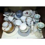 SECTION 20. A large quantity of ceramics including part tea sets, Colclough, Quimper plate, F & Sons