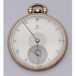 A 9ct gold Omega pocket watch with seconds sub-dial, Glasgow, 1961???