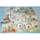 A collection of 43 Rupert Bear Daily Express Annuals, hard covers, ranging from 1969 onwards