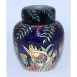 A Moorcroft Design Studio pottery Ginger Jar & Cover decorated in the 'Swamp Hen' pattern after