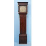 An 18th century 30-hour longcase clock, engraved W. Bonsall, Nottingham, 11" square brass dial