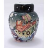 A Moorcroft pottery ginger jar and cover in the 'Hey Diddle Diddle' pattern after Nicola Slaney,