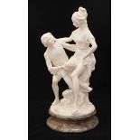 A Parian style composite figure-group in the classical style, modelled as a courting couple with a