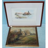 Hagop K Kasparian (20th Century) 'Reflections' Shorescape scene with Langstone mill, signed,