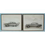 A set of six prints after Claudio Bravo depicting Rolls Royce's from 1968-1969. All Mounted,