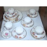 SECTION 24. A Royal Crown Derby part tea set including some 'Derby Posies' pattern pieces,