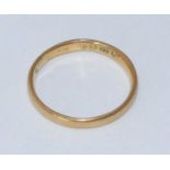 A 22ct gold wedding ring, size W, gross weight approximately 5.4g