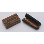 A 15ct gold rimmed amber cheroot, Birmingham, 1898, maker's mark of GWS, in original fitted case,