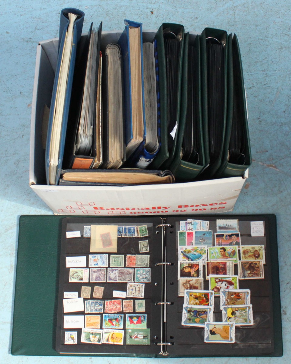 World Stamps in five Hagner ring-binders and stock cards, used and unused, together with a German