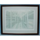 A limited edition print 'IBM Glazed Arcade', signed 'Ben Johnson '81', no. 14/180, approx.