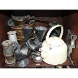 SECTION 38. Two miner's lamps, a large enamelled metal kettle and a pair of plated metal female
