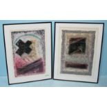 Two large abstract pictures, entitled 'Insignia I' and 'Illumination II', limited editions,