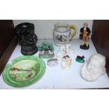 SECTION 4. A Royal Doulton 'Sea Shanty' jug, figure of Mr Pickwick and various Staffordshire pottery